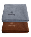 PAWPUP Dog Towel Super Absorbent - Pack of 2 - Quick Drying Super Soft Microfiber Pet Towel for Dogs, Cats and Other Pets (Brown and Grey)