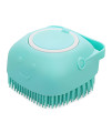 Molain Dog Cat Bath Brush Comb Silicone Rubber Dog /Puppy Massage Brush Hair Fur Grooming Cleaning Brush Soft Shampoo Dispenser (blue)