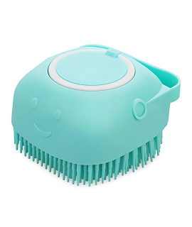 Molain Dog Cat Bath Brush Comb Silicone Rubber Dog /Puppy Massage Brush Hair Fur Grooming Cleaning Brush Soft Shampoo Dispenser (blue)