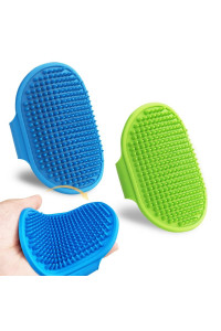 2 Pcs Dog Grooming Brush, Pet Shampoo Bath Brush Soothing Massage Rubber Comb,Adjustable Ring Handle, Suitable for Long Short Haired Pet.