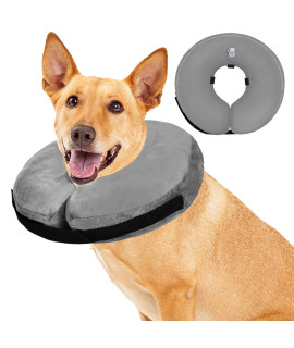Soft Dog Cone Collar for Large Medium Small Dogs and Cats After Surgery, Inflatable Dog Neck Donut Collar,Inflatable Cat Cone Collar,E-Collar for Dogs Recovery, Dog Cones Alternative (X-Large, Grey)