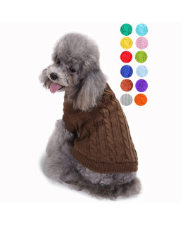 Dog Sweater, Warm Pet Sweater, Dog Sweaters for Small Dogs Medium Dogs Large Dogs, Cute Knitted Classic Cat Sweater Dog Clothes Coat for Girls Boys Dog Puppy Cat (Large, Brown)