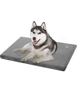 EMPSIgN Stylish Dog Bed Mat Dog crate Pad Mattress Reversible (cool & Warm), Water Proof Linings, Removable Machine Washable cover, Firm Support Pet crate Bed for Small to XX-Large Dogs, grey