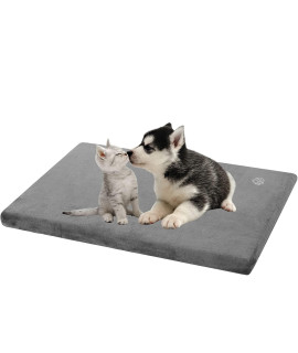 EMPSIgN Stylish Dog Bed Mat Dog crate Pad Mattress Reversible (cool & Warm), Water Proof Linings, Removable Machine Washable cover, Firm Support Pet crate Bed for Small to XX-Large Dogs, grey