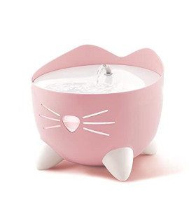 catit PIXI Drinking Fountain - cat Water Fountain with Triple Filter and Ergonomic Drinking Options, Pink