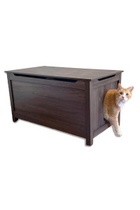 Parker Designer Catbox Cat Litter Box Enclosure, Hidden, Dog-Proof Pet Furniture with Cover, Elegant, Covered, Odor Contained for Large Cats, Cat Litter Box Furniture with Lid, Cat Litter Boxes, Oak