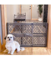 MYPET North States Paws Portable Pet Gate: 26-40 Wide. Pressure Mount. No Tools Needed. Made in USA. Dog Gate 23 Tall, Expandable, Durable Dog Gates for Doorways, Fieldstone Gray