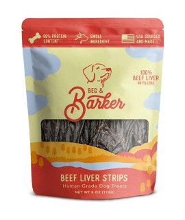 Beg and Barker Dog Strips Beef Liver 4Oz