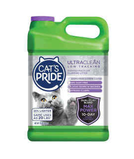 Cat's Pride Max Power: UltraClean Low Tracking Multi-Cat Clumping Litter - Keeps Paws & Home Clean - Up to 10 Days of Powerful Odor Control - 99% Dust Free - Fresh Scent, 15 Pounds