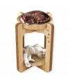Necoichi Cozy Cat Scratcher Bowl, 100% Recycled Paper, Chemical-Free Materials (Tower (Oak), Regular)