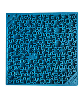 SodaPup Jigsaw eMat - Durable Lick Mat Feeder Made in USA from Non-Toxic, Pet-Safe, Food Safe Rubber for Mental Stimulation, Avoiding Overfeeding, Fresh Breath, Digestive Health, calming, More
