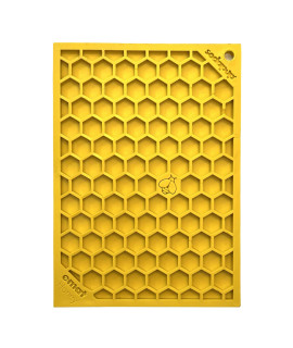 SodaPup Honeycomb eMat - Durable Lick Mat Feeder Made in USA from Non-Toxic, Pet-Safe, Food Safe Rubber for Mental Stimulation, Avoiding Overfeeding, Fresh Breath, Digestive Health, calming, More