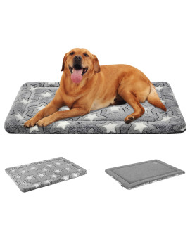 EMPSIgN crate Dog Bed Mat - crate Pad Reversible (cool & Warm), Machine Washable Dog crate Mat, Pet Sleeping Mat Kennel Bed Pad for crate for Small to XXX-Large Dogs, grey, Star Pattern