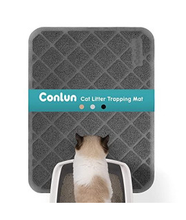 conlun cat Litter Mat Litter Trapping Mat, 24 x 17 Premium Durable PVc grid Mesh with Scatter control, Non-slip, Less Waste cat Litter Box Mat, Soft on KittyAs Paws, Urine Waterproof