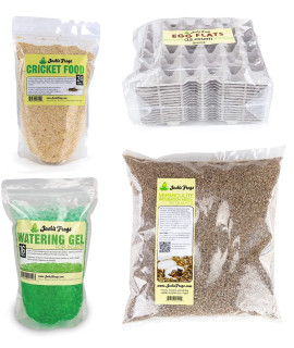 Josh's Frogs Cricket Colony Bundle- Vermiculite Substrate, Food, Ready to Use Water Gel, and Egg Flats (Enough for a 10 Gallon Tank)