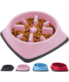 Gorilla Grip 100% BPA Free Slow Feeder Cat and Dog Bowl, Slows Down Pets Eating, Prevents Overeating, Puppy Training, Large, Small Breeds, Fun Puzzle Design, Wet Dry Food, Cats, Dogs 4 Cups, Pink