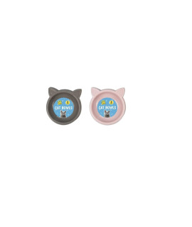 cat Bowls - 2 Pack Pink and grey
