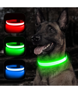 BSEEN Reflective LED Dog Collar - Light Up Dog Collars for Safe Walking at Night - Super Bright Lighted Puppy Collar - Rechargeable for Dogs (Neon Green, X-Large)