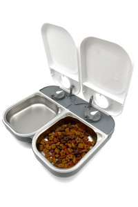 Two-Meal Automatic Pet Feeder with Stainless Steel Bowl Inserts (c200)