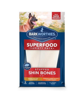Barkworthies Dog Shin Bone Stuffed 5-6 Inch Variety Pk