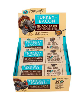 Etta Says! Dog Meat Snack Bar Turkey and Bacon 1.5 Oz. 12 Count