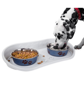 PETMAKER Pet Food Mat ? Non-Skid Placemat with Raised Edge for Dog or Cat Food and Water Bowls to Prevent Spills and Messes During Feeding, Pet Supplies