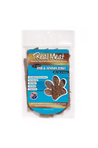 Real Meat Air-Dried Jerky Treats, Free-Range, All-Natural (Fish & Venison Stix, 8oz)