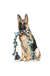 Ycozy Extra Large 6-Knot Dog Rope Toy for Aggressive chewers Large Breeds 42in106cm Long Heavy Duty Dog Teething chew Toy for Puppy Large Dogs Almost Indestructible cotton