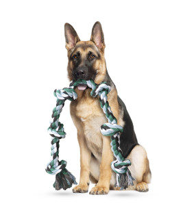Ycozy Extra Large 6-Knot Dog Rope Toy for Aggressive chewers Large Breeds 42in106cm Long Heavy Duty Dog Teething chew Toy for Puppy Large Dogs Almost Indestructible cotton