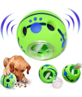 CREDIT 5 STAR Dog Toys Ball Wobble Giggle Treat Ball Interactive Dog Toys Safe Wiggle Squeaky Ball Favorite Gift