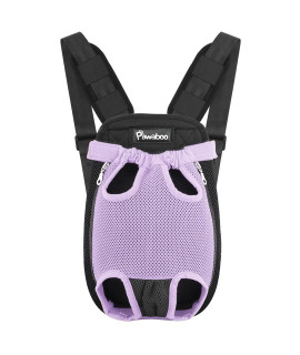 Pawaboo Pet carrier Backpack, Adjustable Pet Front cat Dog carrier Backpack Travel Bag, Legs Out, Easy-Fit for Traveling Hiking camping for Small Medium Dogs cats Puppies, Small, Purple