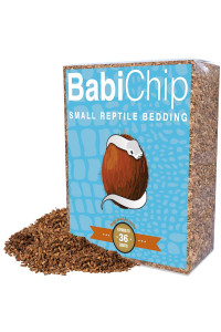 BabiChip Coconut Chip Substrate for Reptiles 36 Quart Loose Small Sized Coco Husk Chip Bedding for Ball Pythons, Snakes, Tortoises, Geckos, Frogs, or Lizard Terrarium Tanks