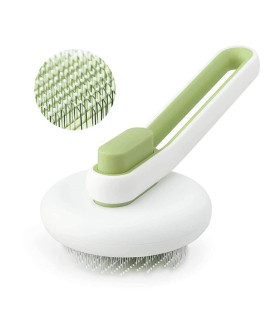 Marchul Cat Brush, One-click Cleaning Shedding and Grooming Brush, Pet Hair Brush with Rubber Bristle, Soft Anti-slip Rubber Handle, Suit for Long and Short Hair Pet