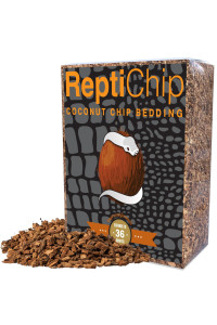 ReptiChip Coconut Substrate for Reptiles Loose Coarse Coconut Husk Chip Reptile Bedding (36 Quart)