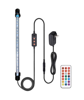 VARMHUS Submersible LED Aquarium Light,Fish Tank Light with 3 Stage Timer Auto Turn On/Off and Remote Controller Custom Adjusts 13 Colors and Brightness,24/7 Cycle RGB-15''