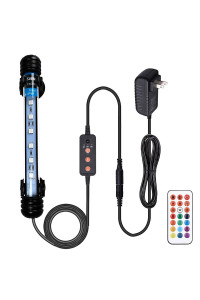 VARMHUS Submersible LED Aquarium Light,Fish Tank Light with 3 Stage Timer Auto Turn On/Off and Remote Controller Custom Adjusts 13 Colors and Brightness,24/7 Cycle RGB-7.5''