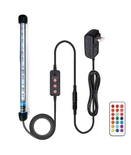 VARMHUS Submersible LED Aquarium Light,Fish Tank Light with 3 Stage Timer Auto Turn On/Off and Remote Controller Custom Adjusts 13 Colors and Brightness,24/7 Cycle RGB-11.5''