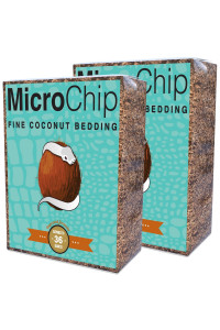 Microchip Fine Coconut Substrate and Coco Husk Chip Mix Bedding for for Bioactive Terrarium Tanks, Reptiles, Inverts, Frogs, Tarantulas, and Geckos Bedding for Terrarium Floor Cover (36 Quart 2 Pack)