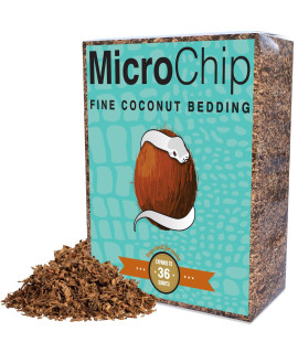 Microchip Fine Coconut Substrate and Coco Husk Chip Mix Bedding for for Bioactive Terrarium Tanks, Reptiles, Inverts, Frogs, Tarantulas, and Geckos Bedding for Terrarium Floor Cover (36 Quart)