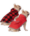 HDE Reversible Dog Raincoat Hooded Slicker Poncho Rain Coat Jacket for Small Medium Large Dogs Buffalo Plaid Red - S