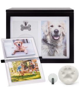 Chasing Tails Keepsake Pet Urns for Dogs Ashes - Wooden Memorial Dog Urns for Ashes Personalized, Premium Cat Urns for Ashes, Clay Imprint Kit, Pet Paw Print Kit, Keepsake Memory Frame, Photo Book