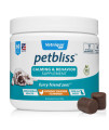 Petbliss calming Behavior Supplement for Dogs with Valerian Root chamomile to Support Anxiety and Promote Stress Relief, Dog calming Treats - Furry Friend Zen - Hickory chicken Soft chews