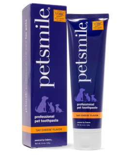 Petsmile Professional Pet Toothpaste Cat & Dog Dental Care Controls Plaque, Tartar, & Bad Breath Only VOHC Accepted Toothpaste Teeth Cleaning Pet Supplies (Say Cheese, 4.2 Oz)