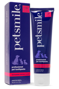 Petsmile Professional Pet Toothpaste Cat & Dog Dental Care Controls Plaque, Tartar, & Bad Breath Only VOHC Accepted Toothpaste Teeth Cleaning Pet Supplies (Rotisserie Chicken, 4.2 Oz)