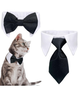 Casidoxi Dog Cat Tuxedo Collar, Cat Wedding Bowtie, Cat Bow Tie Tux Collar Costume Birthday Easter Valentines Dog Bowtie Cat Collar for Dog Cat Puppy