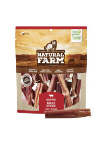 Natural Farm Odor Free Bully Sticks (4 Inch, 25 Pack) for Small & Medium Dogs - 100% Beef Chews for Pups, Non-GMO, Grain-Free, Fully Digestible Long Lasting Dog Treats