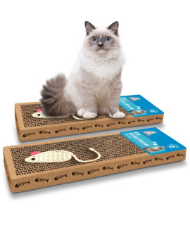 2pk cat Scratch Pads 375x120x25 Milimetre cat Scratch Pad Made From Recycled cardboard 100% Non-Toxic & Safe cat Scratch Box Set Includes SOL Notebook