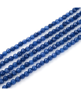 1 Strand Adabele Natural Dark Sapphire Blue Jade Healing gemstone 8mm (031 Inch) Faceted Round Spacer Stone Beads (44-46pcs) for Jewelry craft Making gH-F9