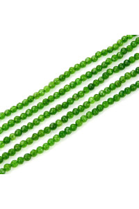 2 Strands Adabele Natural green Jade Healing gemstone 8mm (031 Inch) Faceted Round Spacer Stone Beads (88-92pcs) for Jewelry craft Making gH-F19