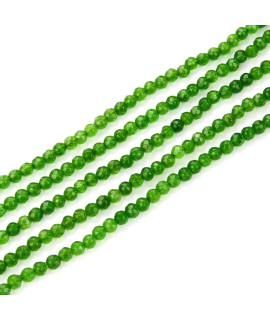 2 Strands Adabele Natural green Jade Healing gemstone 8mm (031 Inch) Faceted Round Spacer Stone Beads (88-92pcs) for Jewelry craft Making gH-F19